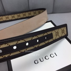 Gucci Printed Leather Silver Copper Buckle 40mm Belt