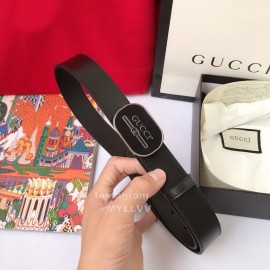 Gucci Black Leather 30mm Belts For Women