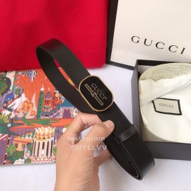 Gucci Fashion Black Leather 30mm Belts For Women