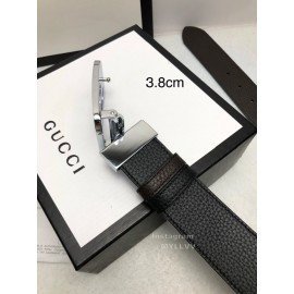 Gucci Calf Polished Rotating Silver Bright Buckle 38mm Belts