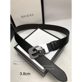 Gucci Calf Polished Rotating Silver Bright Buckle 38mm Belts