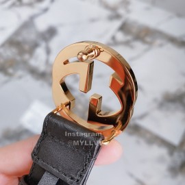 Gucci New Black Embossed Calf Gg Buckle Belts