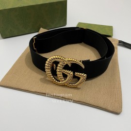 Gucci Thread Gg Buckle Elastic Black Webbing 40mm Belt Black
