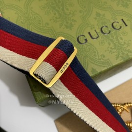 Gucci Thread Gg Buckle Elastic Black Webbing 40mm Belt White