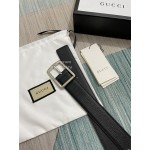 Gucci Retro Leather 40mm Silver Needle Buckle Belts