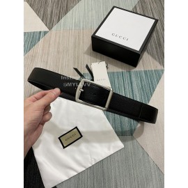 Gucci Retro Leather 40mm Silver Needle Buckle Belts