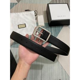 Gucci Retro Leather 40mm Silver Needle Buckle Belts