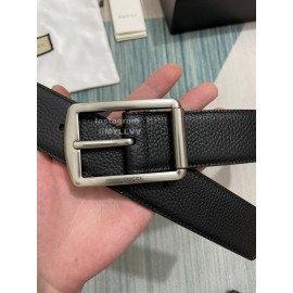 Gucci Retro Leather 40mm Silver Needle Buckle Belts