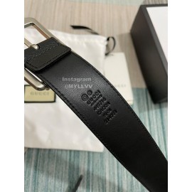 Gucci Retro Leather 40mm Silver Needle Buckle Belts