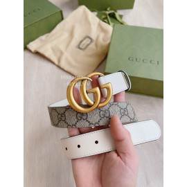 Gucci New Calfskin Gold Copper Buckle 30mm Belts