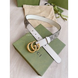 Gucci New Calfskin Gold Copper Buckle 30mm Belts