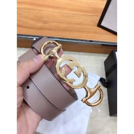 Gucci Fashion Leather Gold Buckle 30mm Belts Pink