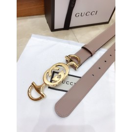 Gucci Fashion Leather Gold Buckle 30mm Belts Pink