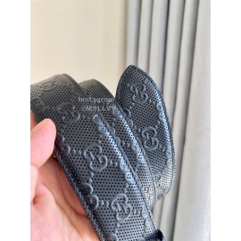 Gucci Concave Convex Leather Gold Pure Copper Buckle 40mm Belt