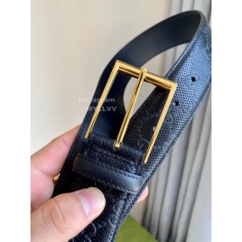 Gucci Concave Convex Leather Gold Pure Copper Pin Buckle 40mm Belt