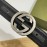 Gucci Black Canvas Leather Silver Buckle 40mm Belt