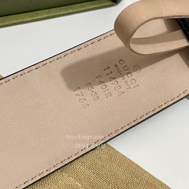 Gucci Black Canvas Leather Gold Buckle 40mm Belt