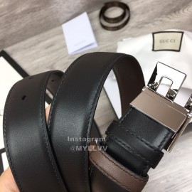 Gucci Soft Cowhide Silver G Buckle 35mm Belt For Men