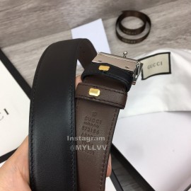 Gucci Soft Cowhide Silver G Buckle 35mm Belt For Men