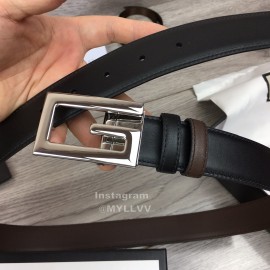 Gucci Soft Cowhide Silver G Buckle 35mm Belt For Men