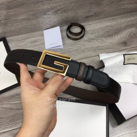 Gucci Soft Cowhide Gold G Buckle 35mm Belt For Men