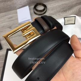 Gucci Soft Cowhide Gold G Buckle 35mm Belt For Men
