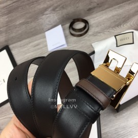 Gucci Soft Cowhide Gold G Buckle 35mm Belt For Men