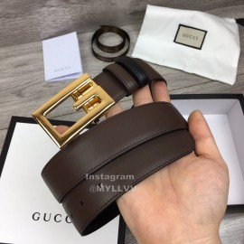 Gucci Soft Cowhide Gold G Buckle 35mm Belt For Men