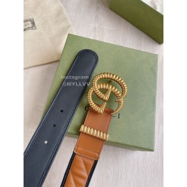 Gucci Calf Leather Gg Copper Buckle 40mm Belt Brown