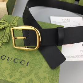 Gucci Calf Leather Interlocking Metal Gold Buckle 37mm Belt