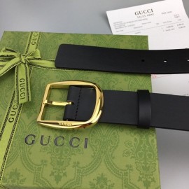 Gucci Calf Leather Interlocking Metal Gold Buckle 37mm Belt