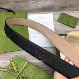 Gucci Fashion Black Calf Leather Metal Gold Buckle 38mm Belt