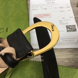 Gucci Fashion Black Calf Leather Metal Gold Buckle 38mm Belt