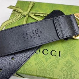 Gucci Soft Star Bee Pattern Calf Leather Gold Gg Buckle 40mm Belt