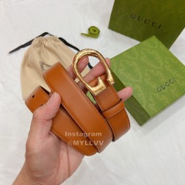 Gucci Classic Calf Leather G Buckle 30mm Belt Brown