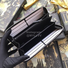 Gucci Supreme Color Tiger Print Canvas Zipper Around Long Wallet Gray 451273