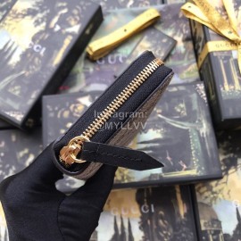 Gucci GG Eco-Print Cowhide Zipper Around Long Wallet Khaki 410102