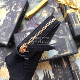 Gucci GG Eco-Print Cowhide Zipper Around Long Wallet Black 410102