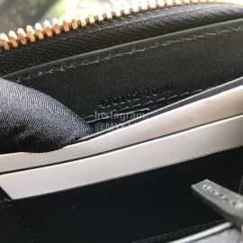 Gucci GG Eco-Print Cowhide Zipper Around Long Wallet Black 410102