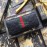 Gucci Ribbon Striped Cowhide Flap Wallet Black 408836