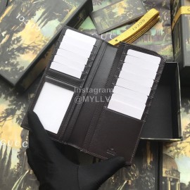 Gucci Ribbon Striped Leather Flip Wallet Brown 408836