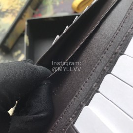 Gucci Ribbon Striped Leather Flip Wallet Brown 408836