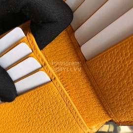 Gucci Wolf Head Butterfly Print Cowhide Short Wallet Brown Yellow 473954