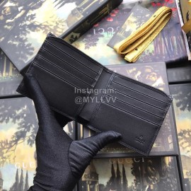 Gucci Bee Butterfly Printed Leather Short Wallet Brown 451268