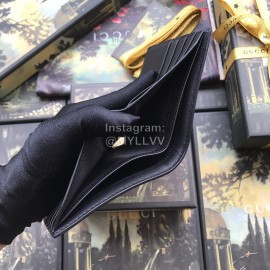 Gucci Bee Butterfly Printed Leather Short Wallet Brown 451268