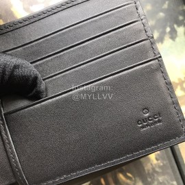 Gucci Bee Butterfly Printed Leather Short Wallet Brown 451268