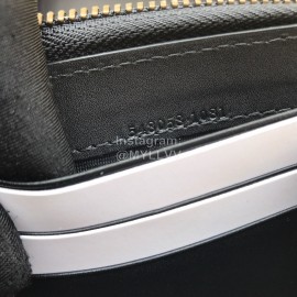 Gucci Sylvie Webbing Striped Metal Buckle Long Flap Wallet Black 476084