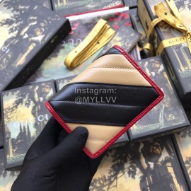  GG Marmont Vintage Double G Quilted Leather Short Wallet Khaki 573811gucci 