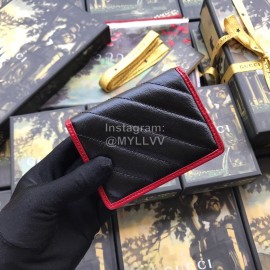 Gucci  GG Marmont Vintage Double G Quilted Cowhide Short Wallet Black 573811