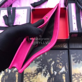 Gucci  GG Heart-Shaped Sequins And Crystal Embroidery Velvet Short Wallet Rose Pink 466492